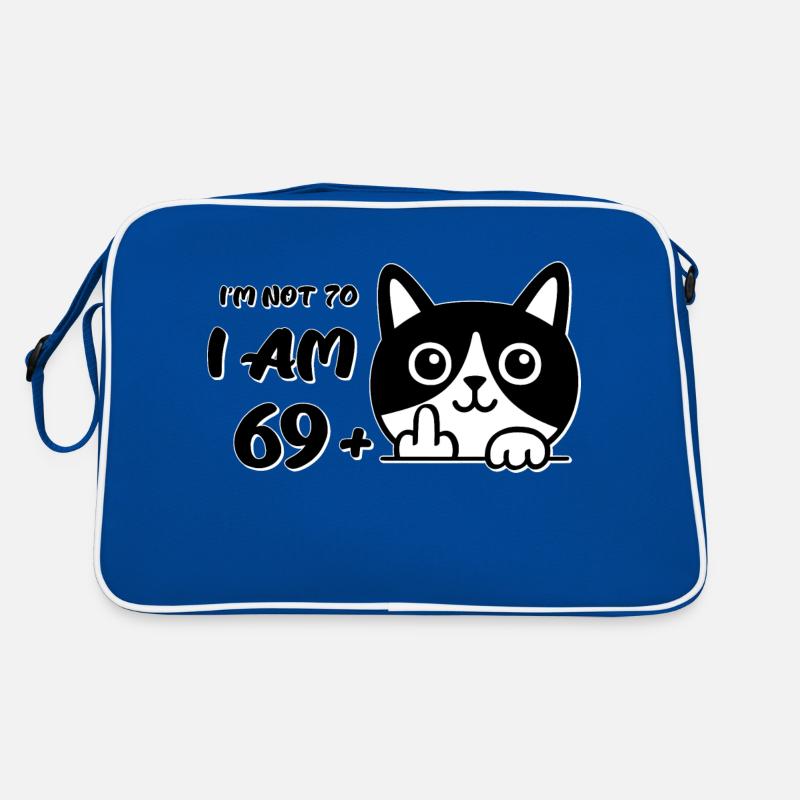 I'm Not 70, I Am 69 Plus 1 Middle Finger Cat Flip Retro Bag