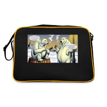 Christmas Polar Bears North Pole Smoking Cigarette - Retro Bag - black/gold - Back