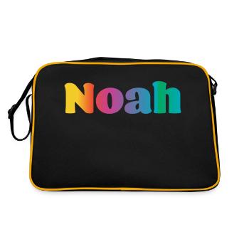 Prénom Noah Rainbow Gift - Sac Retro - noir/or - Dos