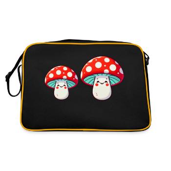 dessin animé comique de champignons - Sac Retro - noir/or - Dos