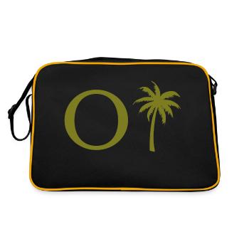 Letter o Green Palm - Retro Bag - black/gold - Back