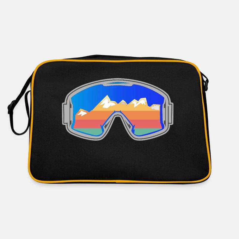 Skibrille Skifahrer Vintage Design hell Retro Tasche