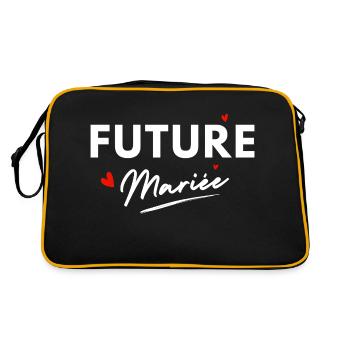 Bride-to-be Hearts - Bride Gift - Retro Bag - black/gold - Back