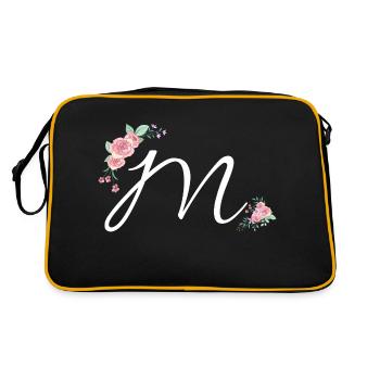 Lettre m fleurs - Sac Retro - noir/or - Dos