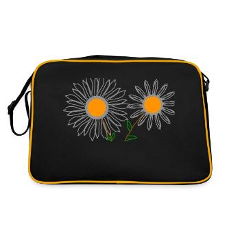 Sonnenblumen - Retro Tasche - Schwarz/Gold - Hinten