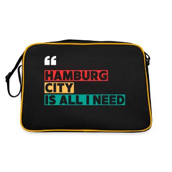 La ville de Hambourg est tout ce dont j’ai besoin - Sac Retro - noir/or - Dos