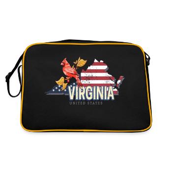 Virginia Vereinigte Staaten Retro Vintage Souvenir - Retro Tasche - Schwarz/Gold - Hinten