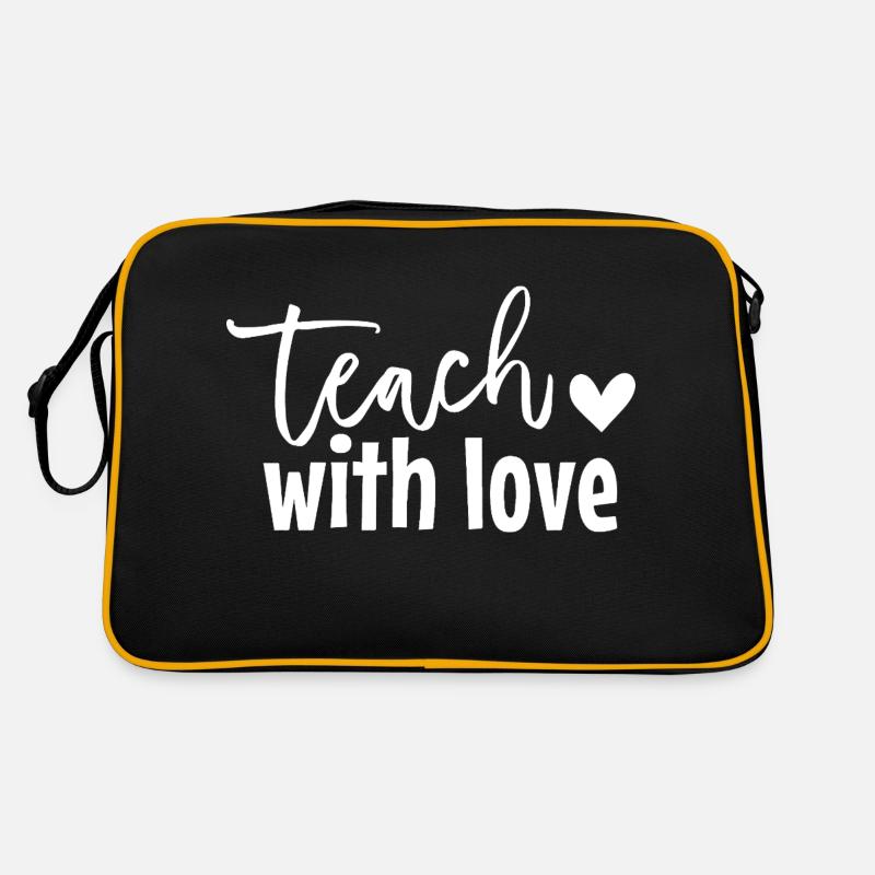Teach With Love Heartwarming Message for Educators Retro Bag