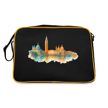 Venedig Stadt - Retro Tasche - Schwarz/Gold - Hinten