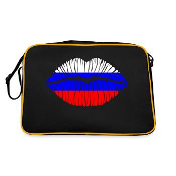 Kuss Russland - Retro Tasche - Schwarz/Gold - Hinten