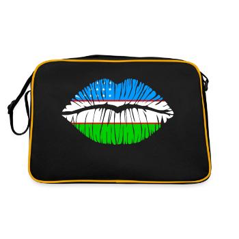 Kuss Usbekistan - Retro Tasche - Schwarz/Gold - Hinten