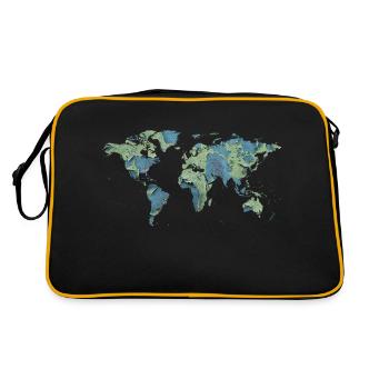 map of the world world map - Retro Bag - black/gold - Back
