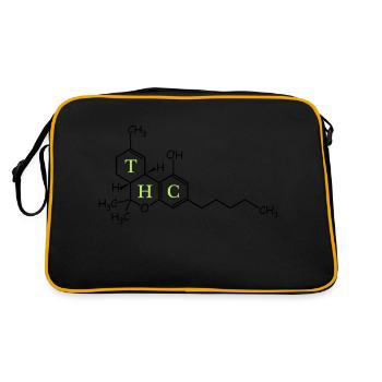 THC Struktur - Retro Tasche - Schwarz/Gold - Hinten