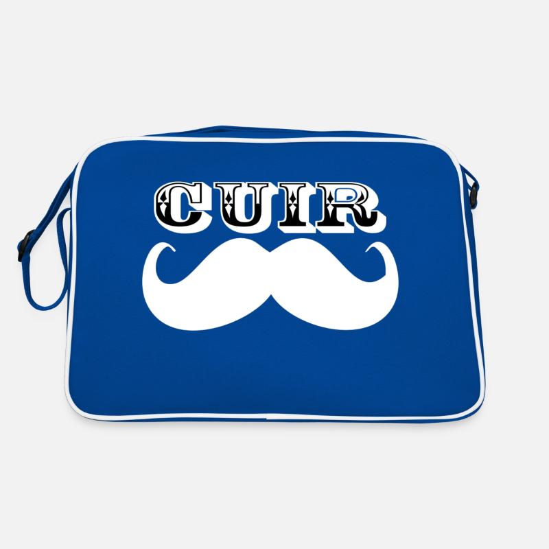 Cuir Moustache - Logo Blanc Sac Retro