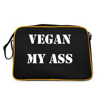 vegan my ass - Retro Bag - black/gold - Back