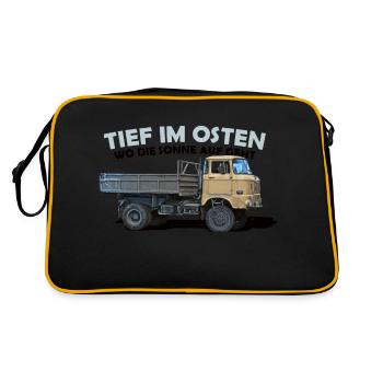 ifa w50 ddr ossi - Retro Tasche - Schwarz/Gold - Hinten