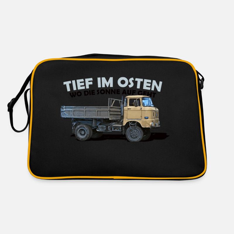 ifa w50 ddr ossi - Retro Tasche - Schwarz/Gold