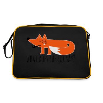 Funny Hipster Swag Trendy comic cartoon renard - Sac Retro - noir/or - Dos