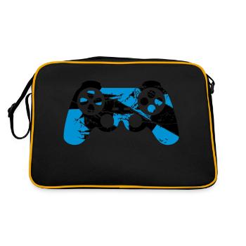 cracks old scratches cool blue design controllers - Retro Bag - black/gold - Back