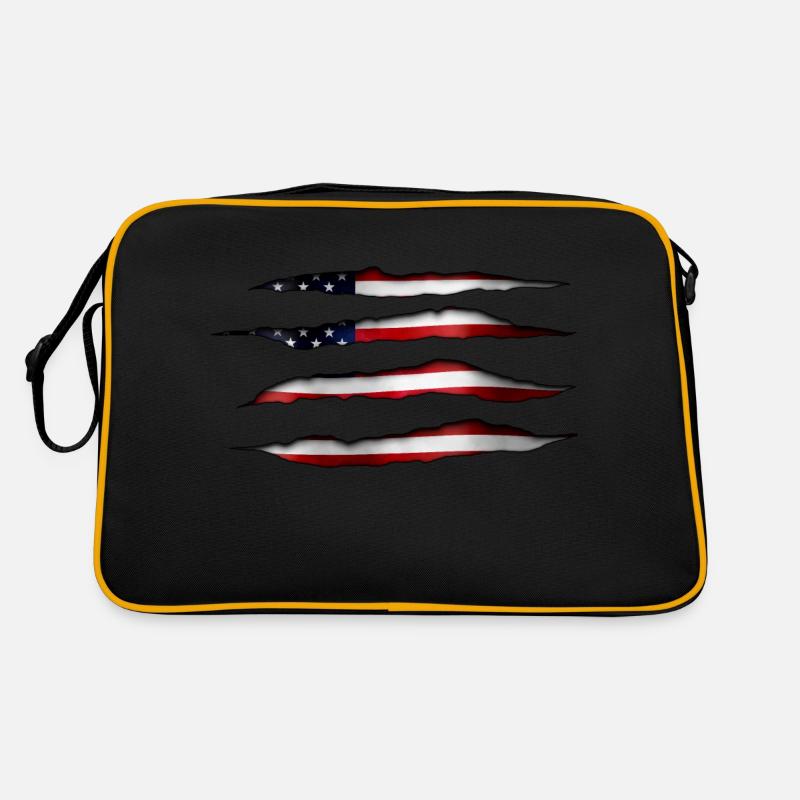 USA flag torn open Retro Bag