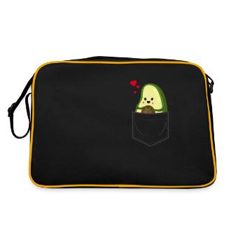 Avocado in Brusttasche - Retro Tasche - Schwarz/Gold - Hinten