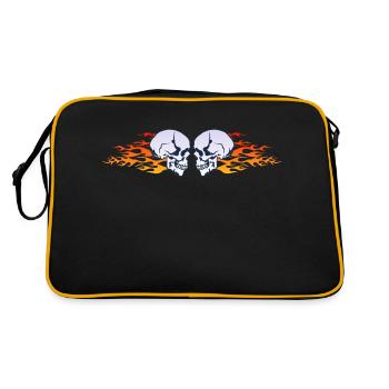 skull skull flame flame flame - Retro Bag - black/gold - Back