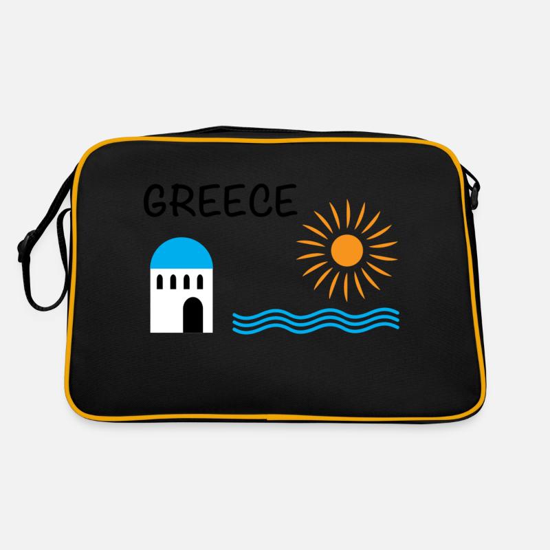 Griechenland - Retro Tasche - Schwarz/Gold