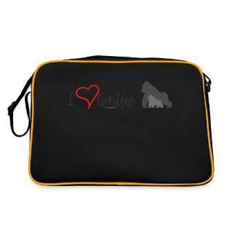 Love for Gorillas - Retro Tasche - Schwarz/Gold - Hinten