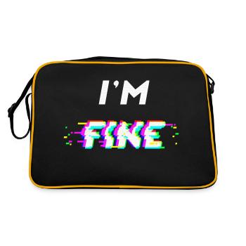 I'm fine glitch - Retro Bag - black/gold - Back