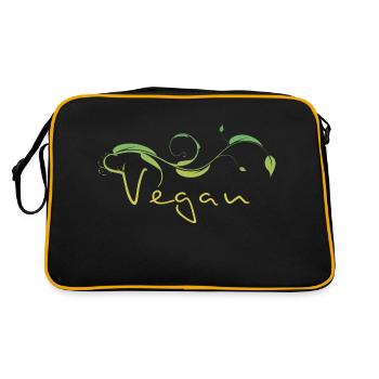 Vegan ! - Retro Tasche - Schwarz/Gold - Hinten