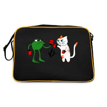 Frog vs Cat fight - Retro Bag - black/gold - Back