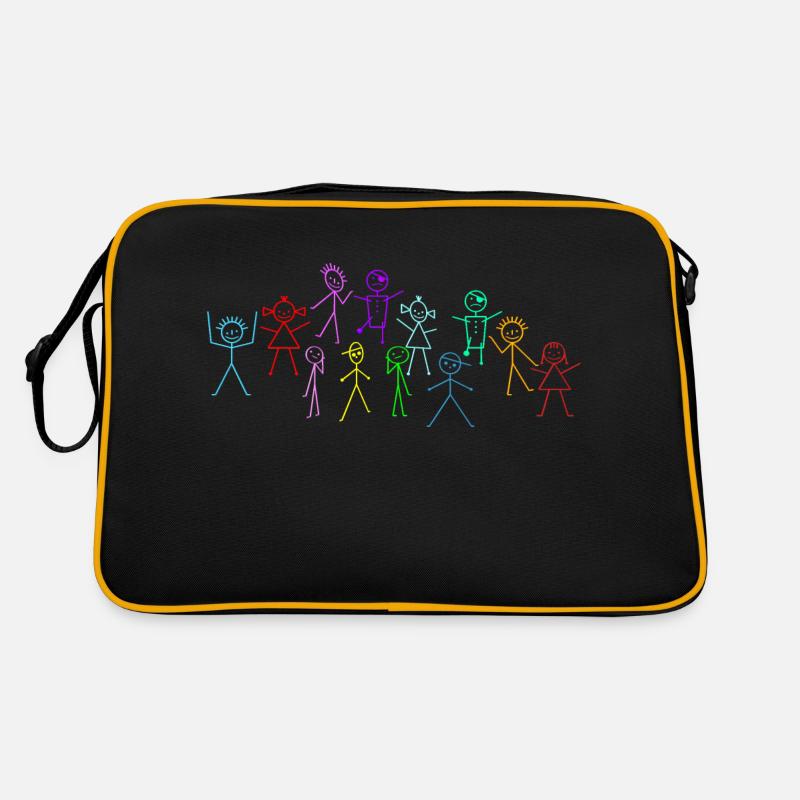 Strichmännchen Retro Tasche