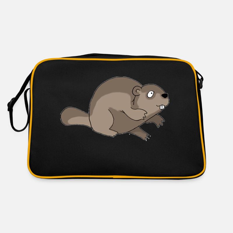 Biber - Retro Tasche - Schwarz/Gold