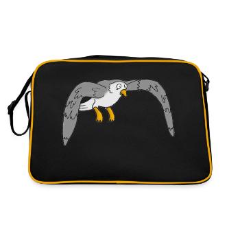 Möwe - Retro Tasche - Schwarz/Gold - Hinten