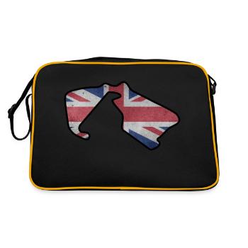 Piste de course de Grande-Bretagne avec drapeau - Sac Retro - noir/or - Dos