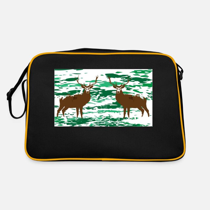 Hirsche im Wald Retro Tasche