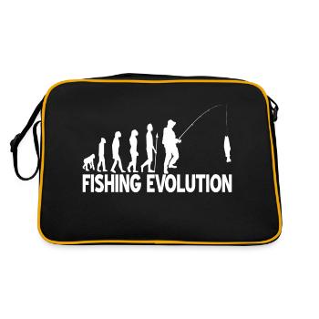 Cool Awesome Evolution Of Fishing T-Shirt Present - Retro Tasche - Schwarz/Gold - Hinten