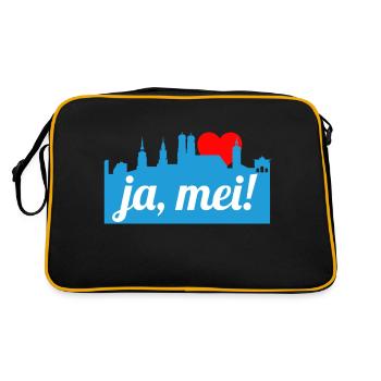 Ja mei! - Retro Tasche - Schwarz/Gold - Hinten