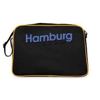 Das Tor zur Welt - Hamburg - Retro Tasche - Schwarz/Gold - Hinten