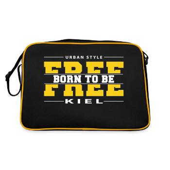 Kiel Meine Stadt Urban Style Born Free - Retro Tasche - Schwarz/Gold - Hinten