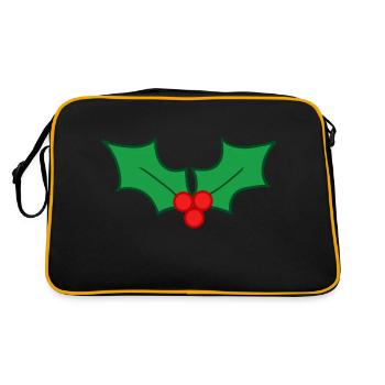 Christmas holly brings good luck - Retro Bag - black/gold - Back