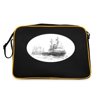 Remorqueur de mer avec remorque - Sac Retro - noir/or - Dos