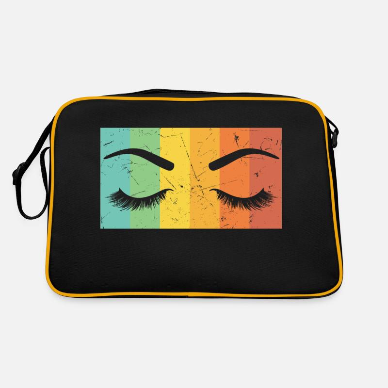 Vintage Artwork Eyelashes Distressed Make Up Retro Bag