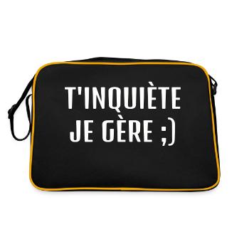 T’inquiète je gère - Sac Retro - noir/or - Dos