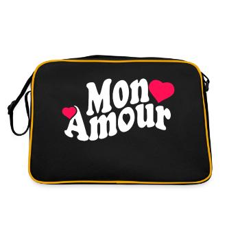 Meine Liebe, Valentinstag, - Retro Tasche - Schwarz/Gold - Hinten