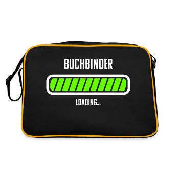 Buchbinder Beruf Loading Ladebalken - Retro Tasche - Schwarz/Gold - Hinten