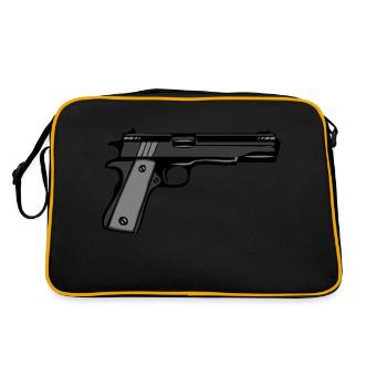 pistol revolver automatic gun weapon 2301 A - Retro Bag - black/gold - Back