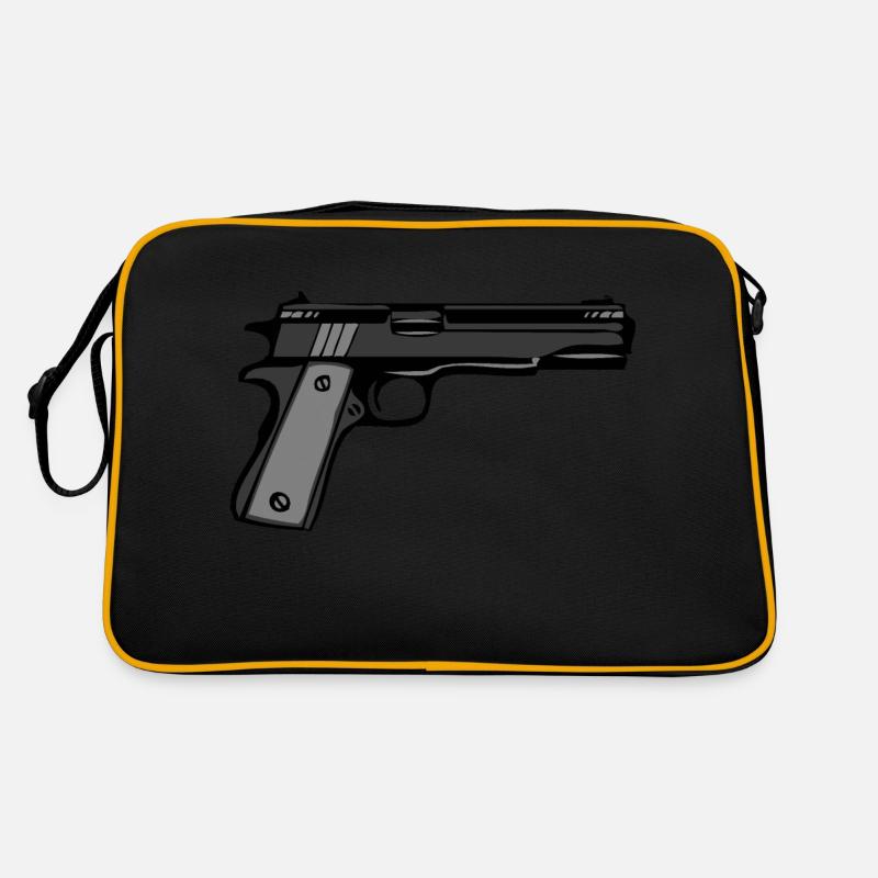 pistol revolver automatic gun weapon 2301 A Retro Bag