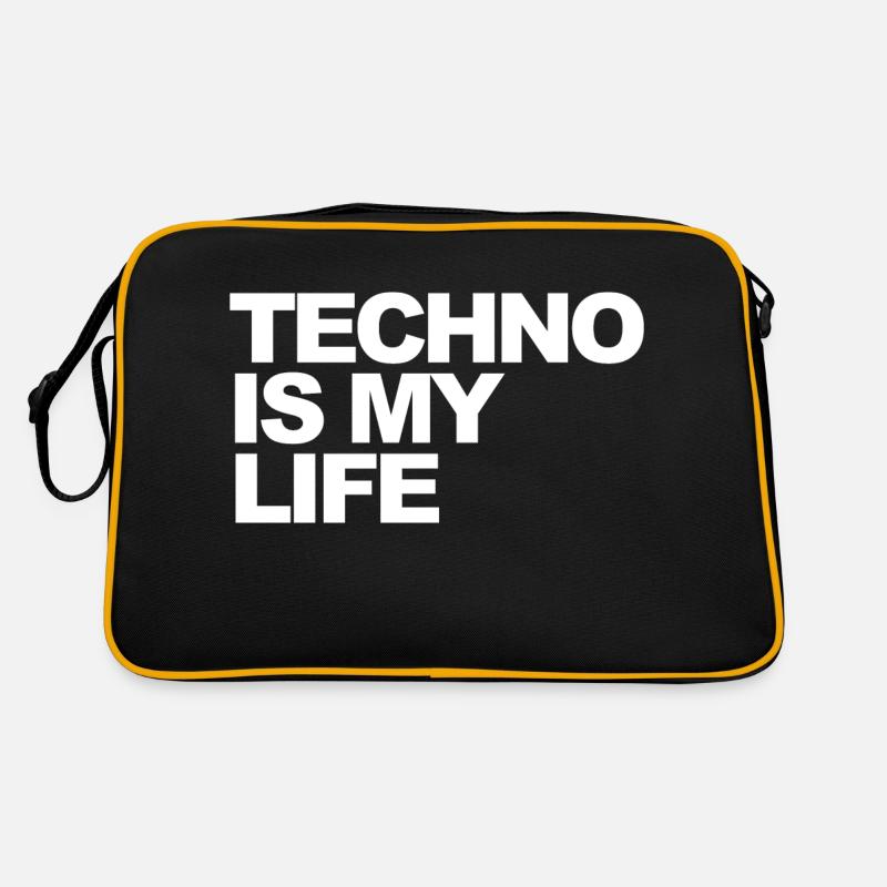Techno ist mein Lebensgeschenk Retro Tasche