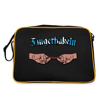 Fingehakeln - Retro Tasche - Schwarz/Gold - Hinten